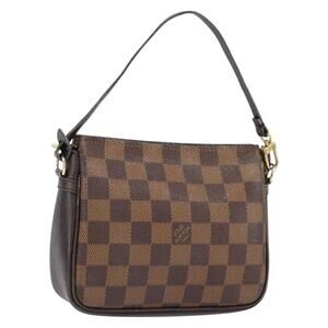 LOUIS VUITTON Damier Ebene Trousse Makeup Pouch N51982 LV Auth 147358